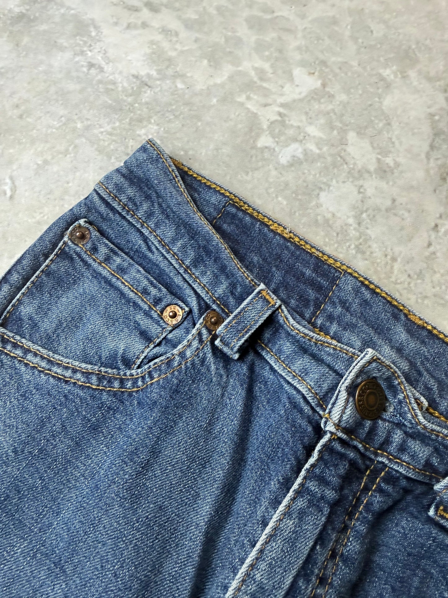 Levi's 525 Bootcut Jeans XXS 27/32 dunkelblau hellblau Washed Herren Jeans (XXS)