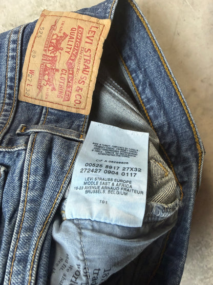 Levi's 525 Bootcut Jeans XXS 27/32 dunkelblau hellblau Washed Herren Jeans (XXS)