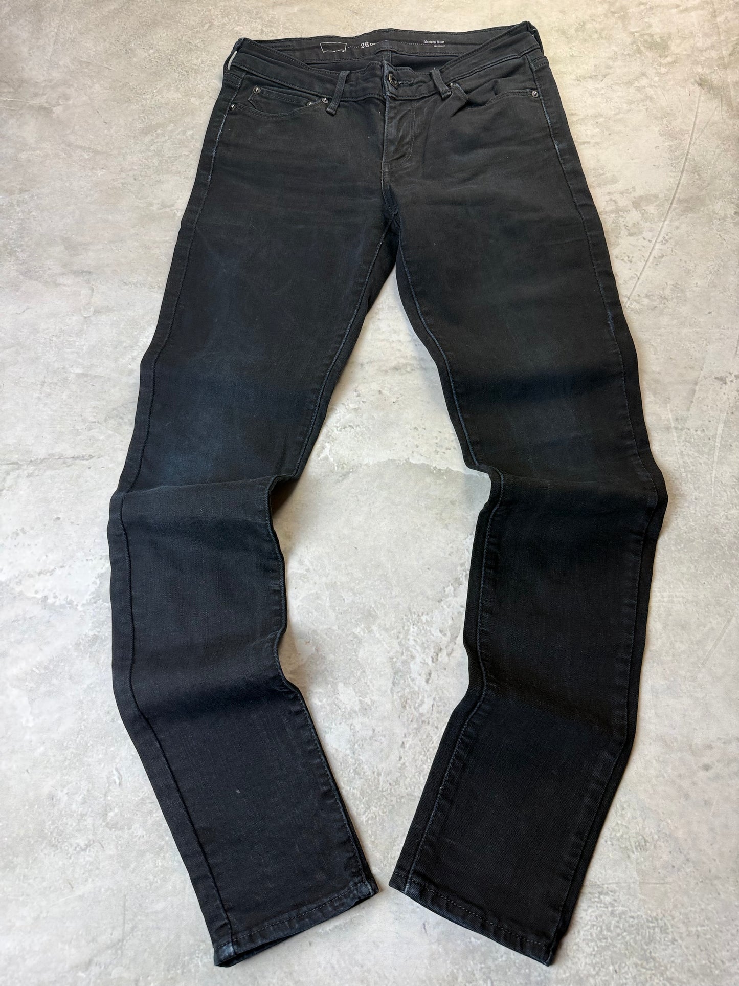 Levi's Demi Curve Modern Rise Skinny Jeans XS 26/32 schwarz Loch Damen Jeans (XS)
