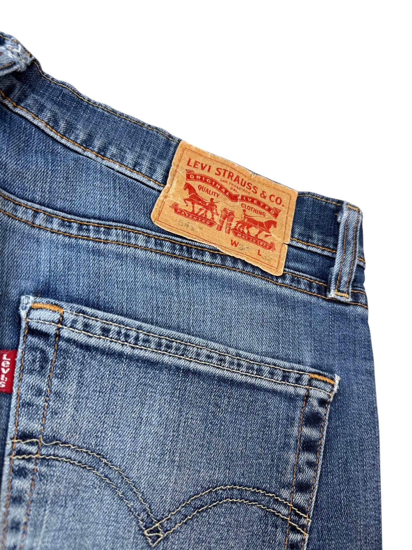 Levi's Levi’s 541 Straight Fit Jeans Dunkelblau Washed Herren Jeans (L)