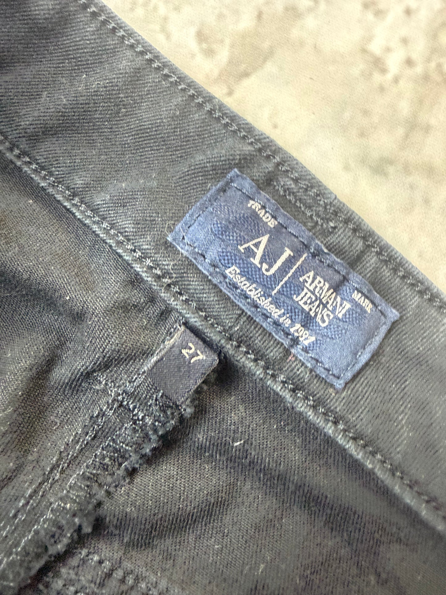 Armani Straight Fit Jeans XS 27 schwarz Herren Jeans (XS)