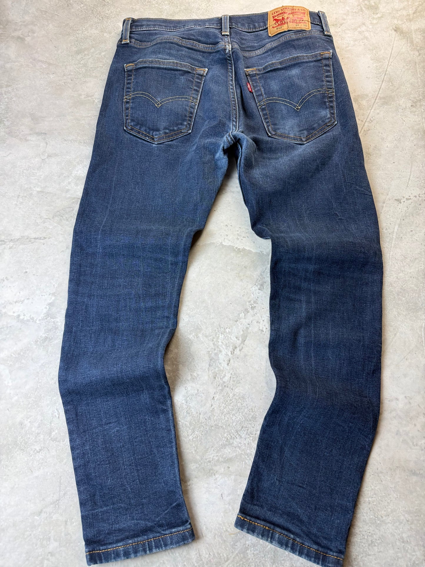 Levi's 512 Straight Fit Jeans L 32/30 dunkelblau Washed Herren Jeans (L)