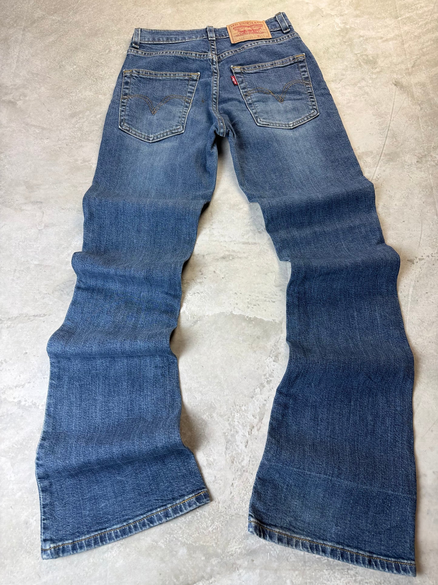 Levi's 525 Bootcut Jeans XXS 27/32 dunkelblau hellblau Washed Herren Jeans (XXS)
