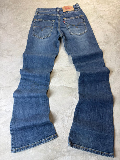 Levi's 525 Bootcut Jeans XXS 27/32 dunkelblau hellblau Washed Herren Jeans (XXS)