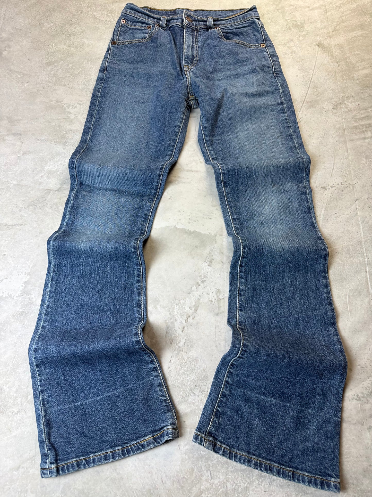 Levi's 525 Bootcut Jeans XXS 27/32 dunkelblau hellblau Washed Herren Jeans (XXS)