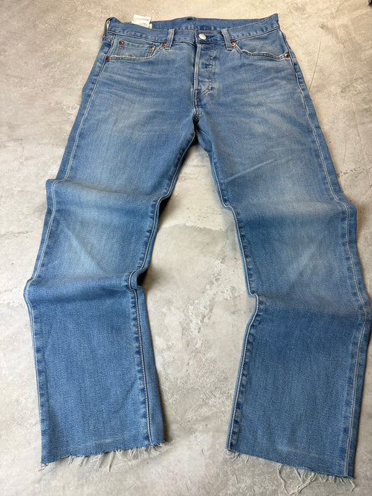Levi's 501 Straight Fit Jeans M 29/32 hellblau Washed Flecken Herren Jeans (M)