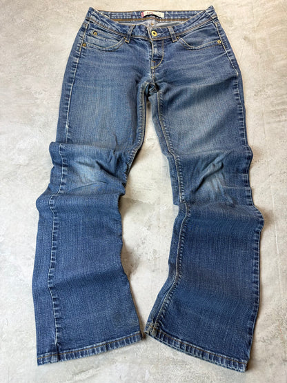 Levi's 572 Bootcut Jeans S 28/32 dunkelblau hellblau Washed Herren Jeans (S)