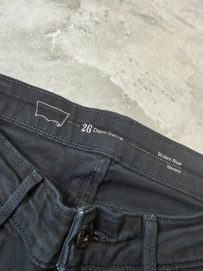 Levi's Demi Curve Modern Rise Skinny Jeans XS 26/32 schwarz Loch Damen Jeans (XS)